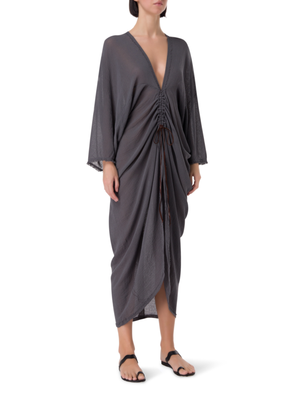 فستان تيوب بنمط قفطان ورقبة على شكل حرف V