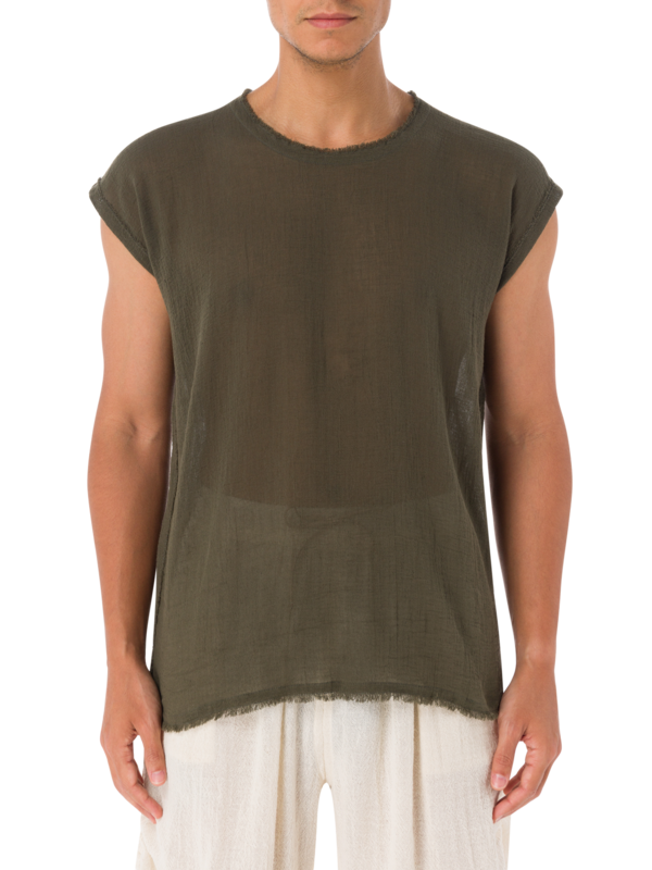 قميص بدون أكمام برقبة دائرية من باكيت