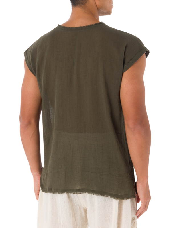 قميص بدون أكمام برقبة دائرية من باكيت