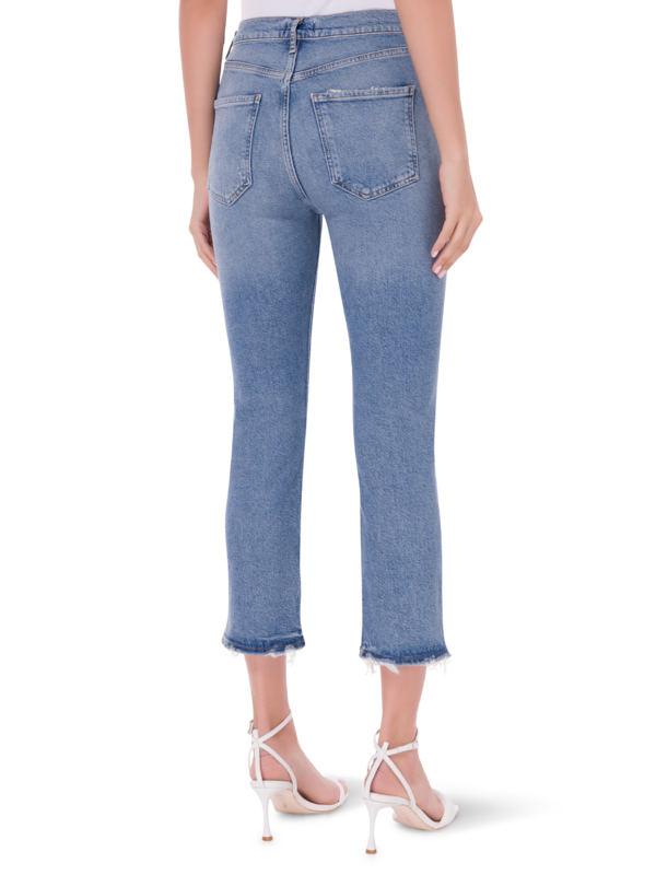 بنطال جينز قصير مستقيم بخصر مرتفع ريلي، كلوف