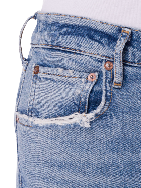 بنطال جينز قصير مستقيم بخصر مرتفع ريلي، كلوف