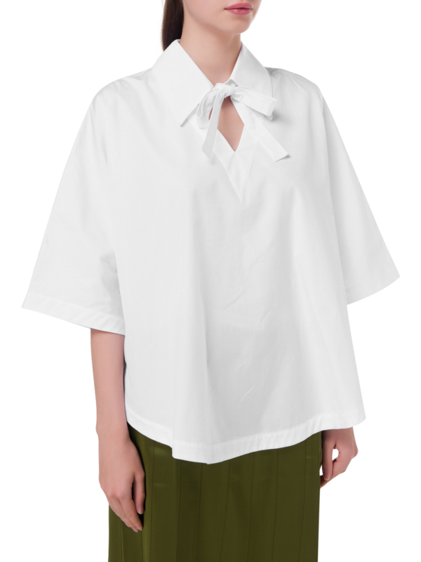 بلوزة بوبلين بتصميم دائري