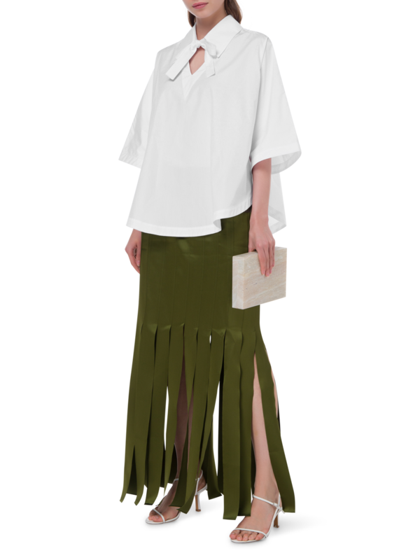 بلوزة بوبلين بتصميم دائري