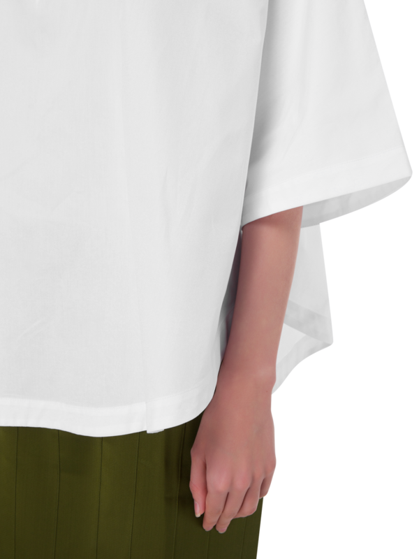 بلوزة بوبلين بتصميم دائري