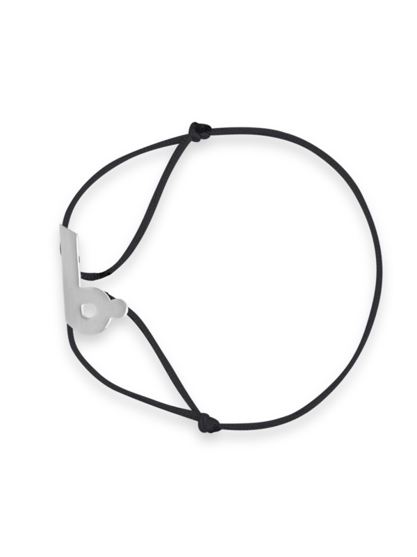 "R" Fabric Bracelet | Silver