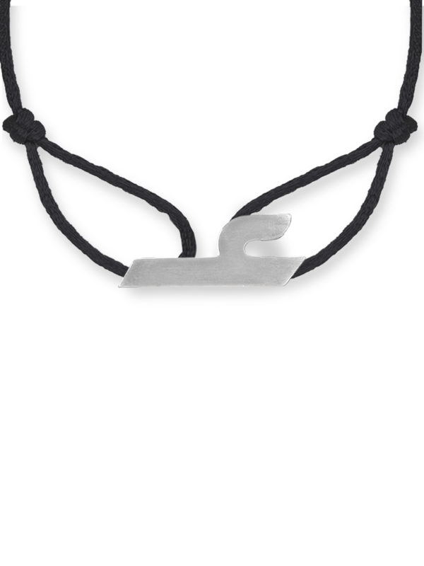 "Alef" Fabric Bracelet | Silver