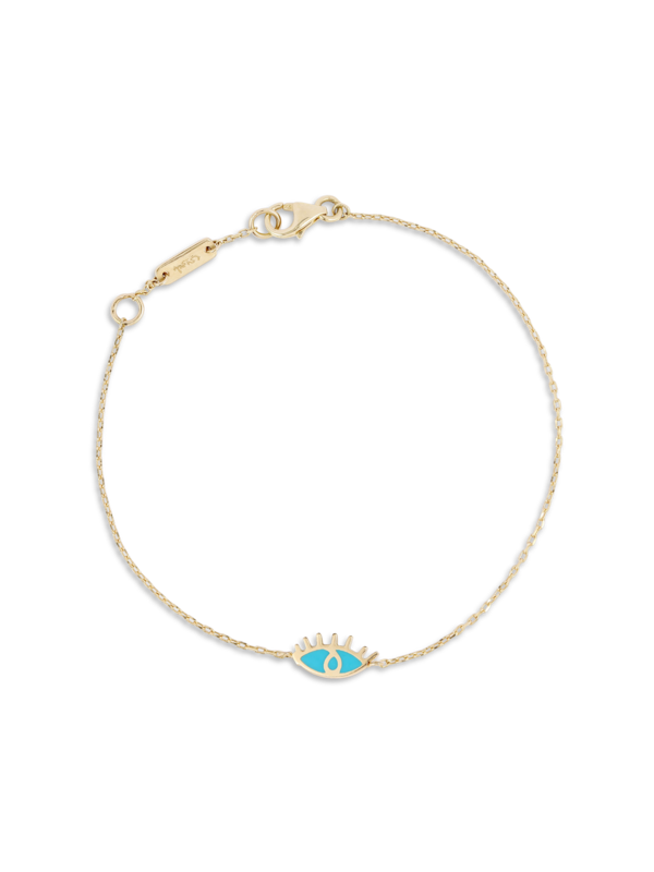 سوار ذهبي مطلي بالمينا بتصميم عين الحسد