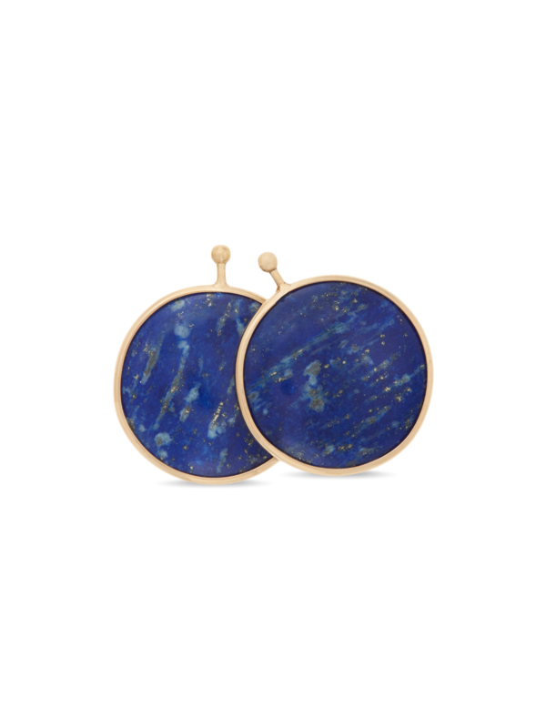 أقراط صغيرة عيار 18 قيراط مزينة بحجر لابيس