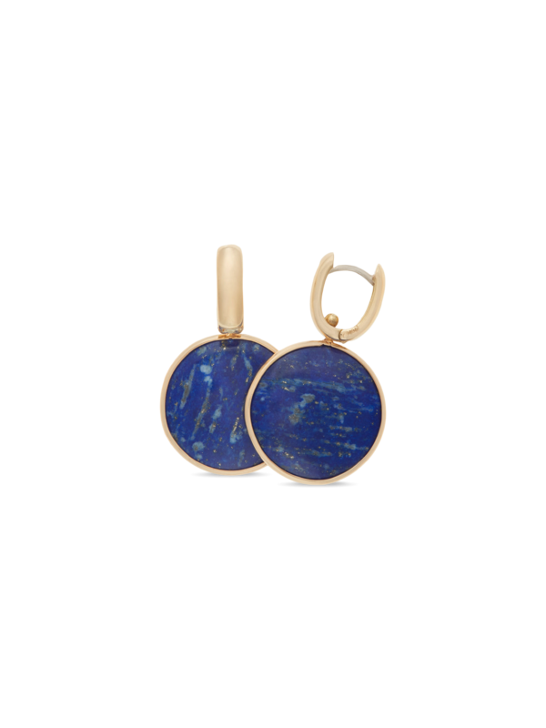 أقراط صغيرة عيار 18 قيراط مزينة بحجر لابيس