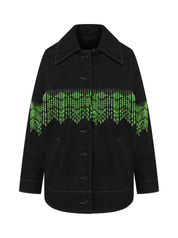 قميص دنيم دينفر مزين بشراشيب