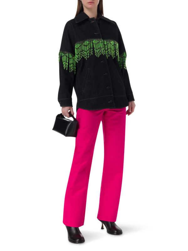 قميص دنيم دينفر مزين بشراشيب