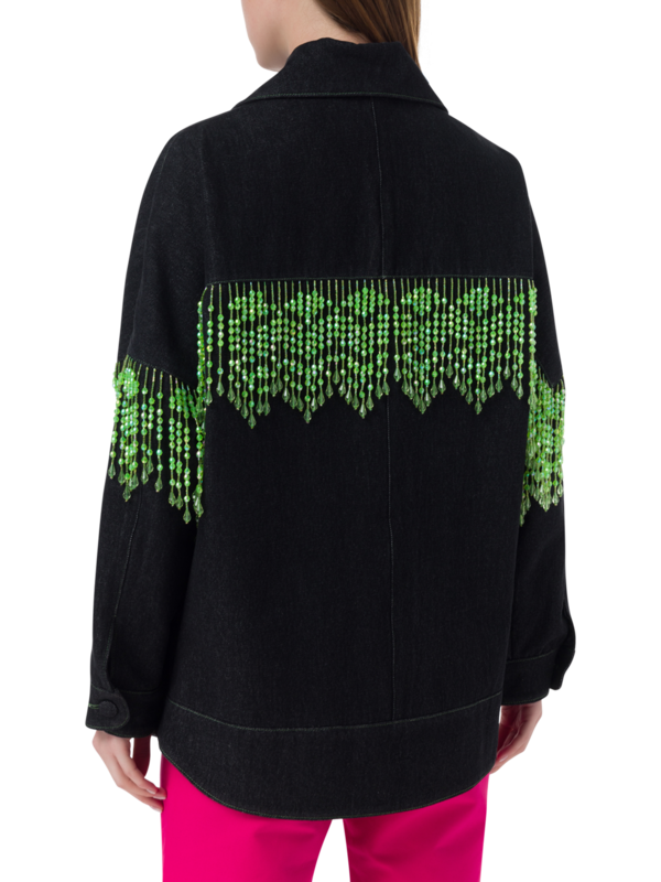 قميص دنيم دينفر مزين بشراشيب