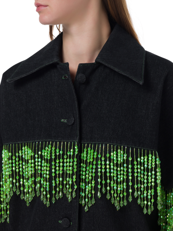 قميص دنيم دينفر مزين بشراشيب