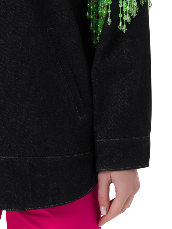 قميص دنيم دينفر مزين بشراشيب