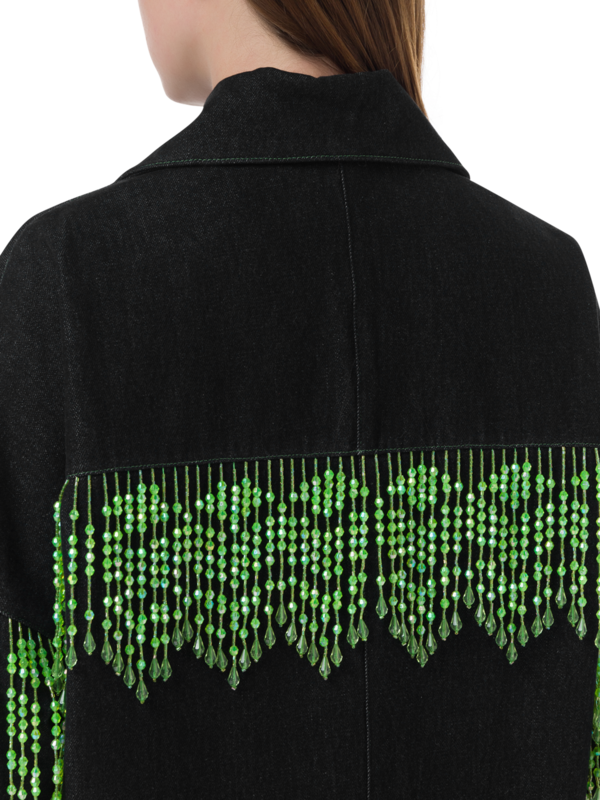 قميص دنيم دينفر مزين بشراشيب