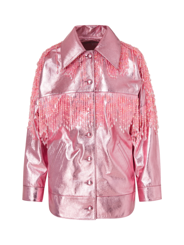 قميص دينفر دنيم حصري مزين بشراشيب