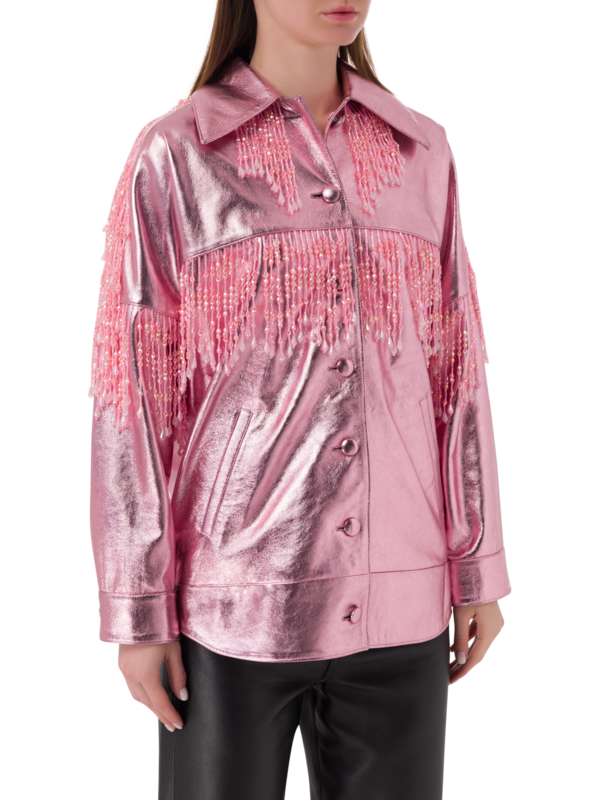 قميص دينفر دنيم حصري مزين بشراشيب