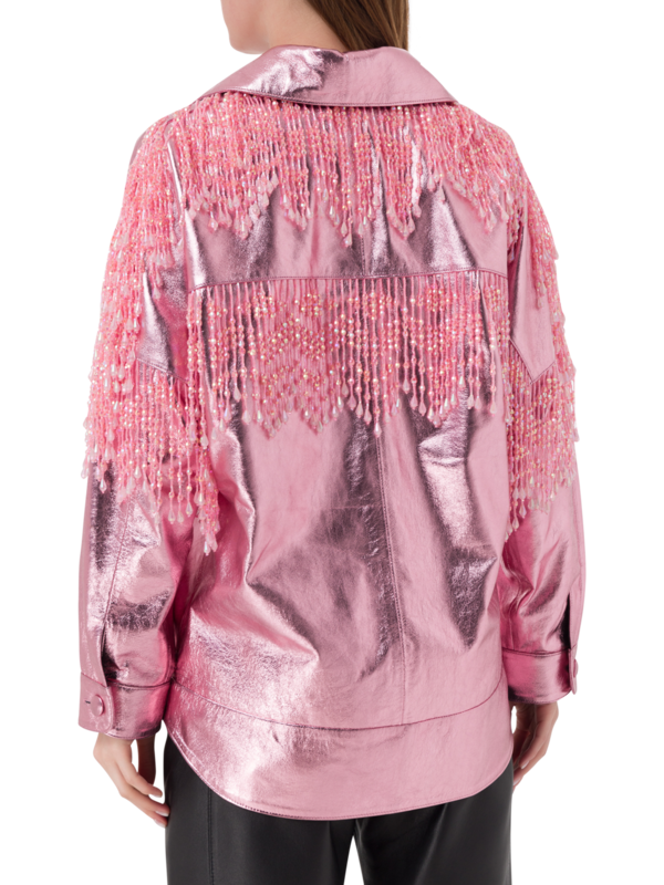 قميص دينفر دنيم حصري مزين بشراشيب