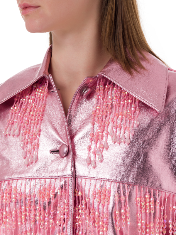 قميص دينفر دنيم حصري مزين بشراشيب