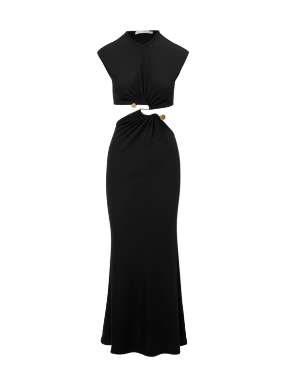 فستان بدون أكمام بفتحة كوارتز بنمط ممزق