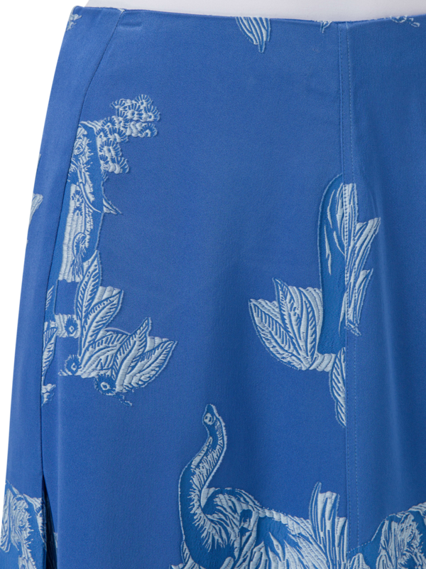 Elephant Embroidered Midi Skirt