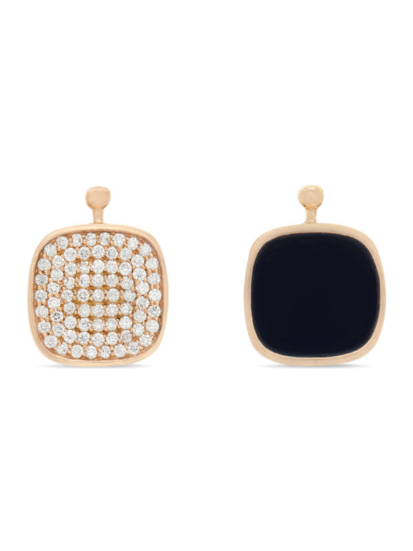 أقراط لوزينج من الألماس عيار 18 قيراطا بتصميم وسادة مربعة الشكل