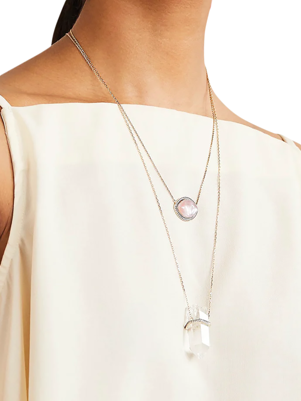 Prana Ajna Guava Quartz Pendant Necklace