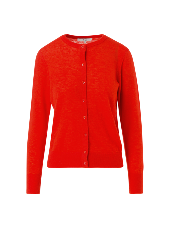 Tibi Skinlike Mercerized Shrunken Cardigan THAT